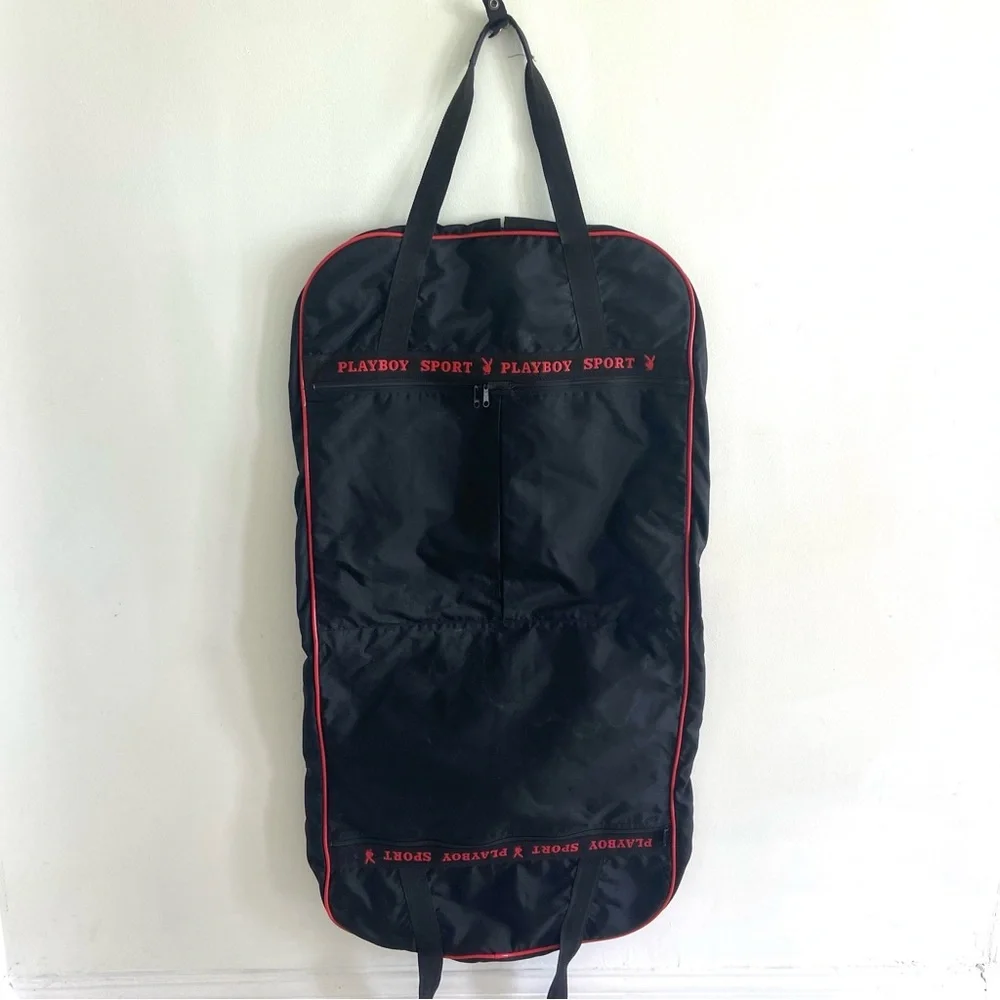 Vintage Rare PLAYBOY‎ Sport Black Red Travel Garment Bag